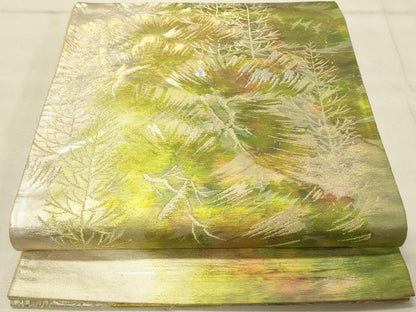 平和屋着物◎六通柄袋帯　枝松文　金糸　正絹　逸品　DAAU4793qp