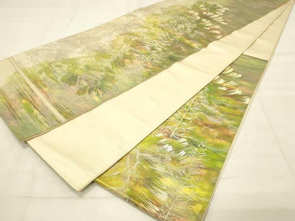 平和屋着物◎六通柄袋帯　枝松文　金糸　正絹　逸品　DAAU4793qp