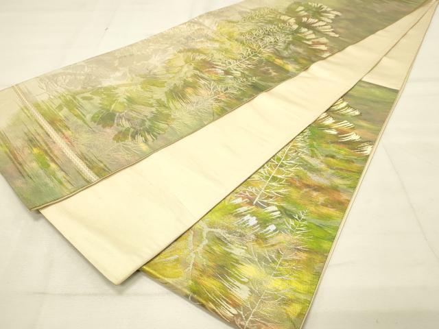 平和屋着物◎六通柄袋帯　枝松文　金糸　正絹　逸品　DAAU4793qp