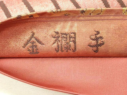平和屋着物◎六通柄袋帯　金襴手　花鳥文　サボテン　金糸　正絹　逸品　DAAU4806qp