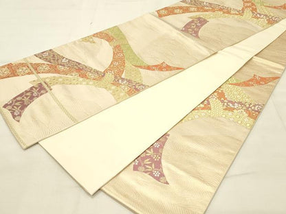 平和屋着物◎六通柄袋帯　束ね熨斗吉祥文　金糸　正絹　逸品　DAAU4810qp