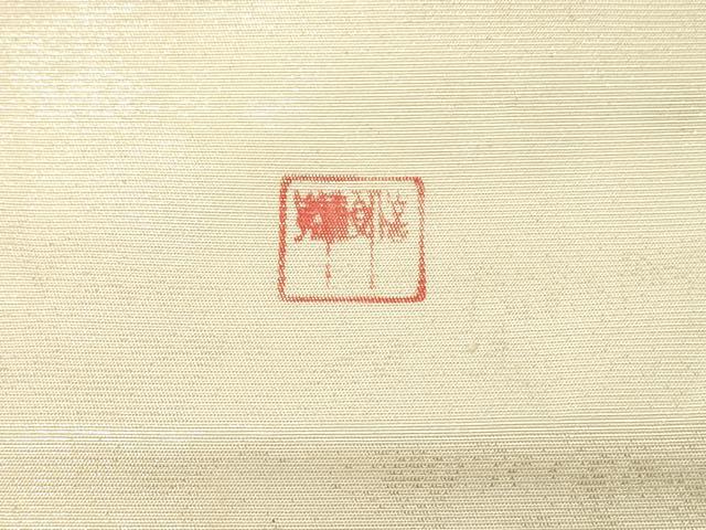 平和屋着物◎太鼓柄袋帯　作家物　杜若　金彩　正絹　逸品　DAAU4828qp