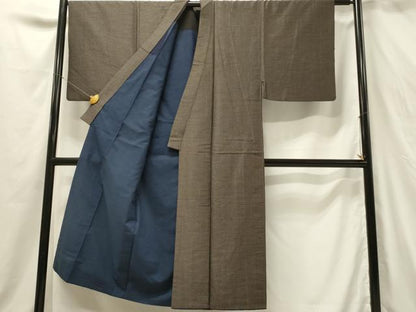 平和屋着物■男性　本場大島紬　格子　正絹　逸品　DAAU4880qp