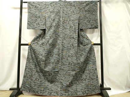 平和屋着物■上質な紬 風景文 正絹 逸品 DAAU4931qp