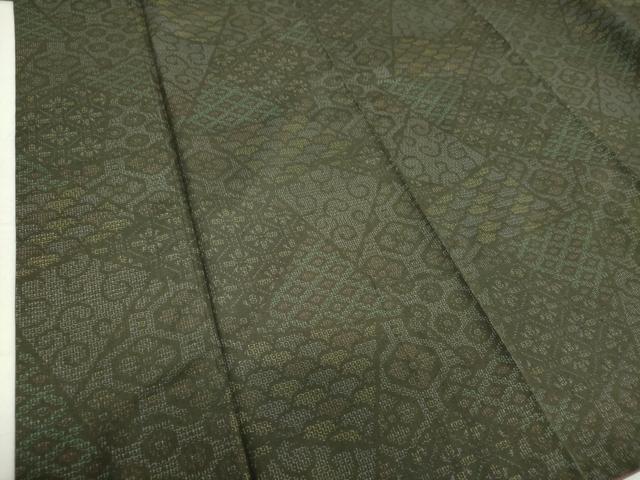 平和屋着物●結城紬 80亀甲 切嵌吉祥花文 さが美扱い 正絹 逸品 DAAU5002ps