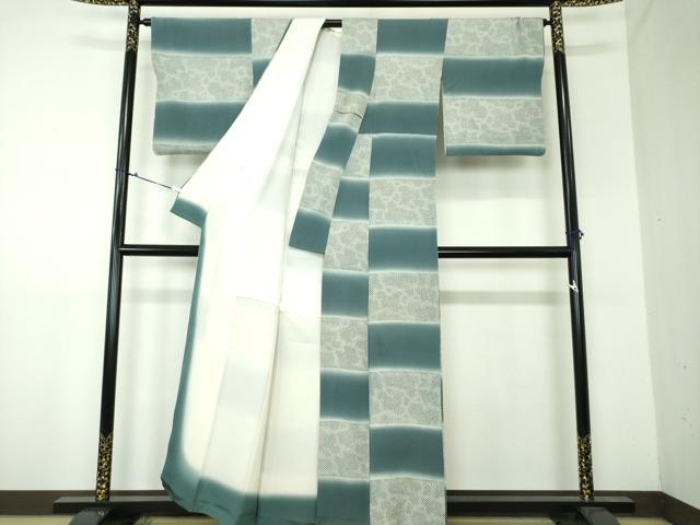 平和屋着物●上質な小紋 鹿の子市松文様 鬼しぼ縮緬 正絹 逸品 DAAU5010ps