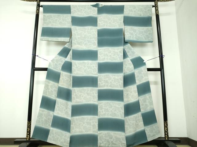 平和屋着物●上質な小紋 鹿の子市松文様 鬼しぼ縮緬 正絹 逸品 DAAU5010ps
