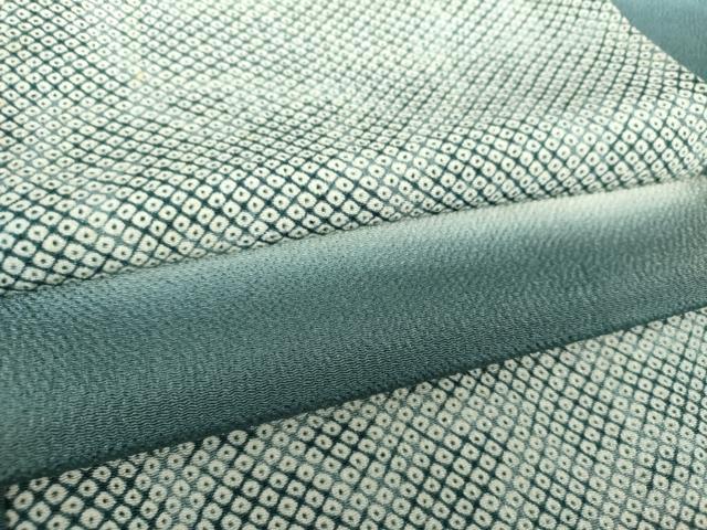 平和屋着物●上質な小紋 鹿の子市松文様 鬼しぼ縮緬 正絹 逸品 DAAU5010ps