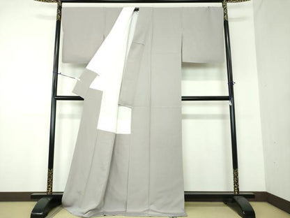 平和屋着物●上質な色無地　加茂川畔ちどり染　京あかね　茜草木下染　霞色　ロング丈　証紙付き　正絹　逸品　未使用　DAAU5024ps