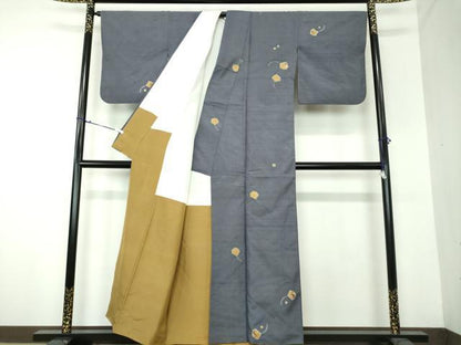 平和屋着物●上質な紬 絞り 抽象文様 正絹 逸品 DAAU5034ps