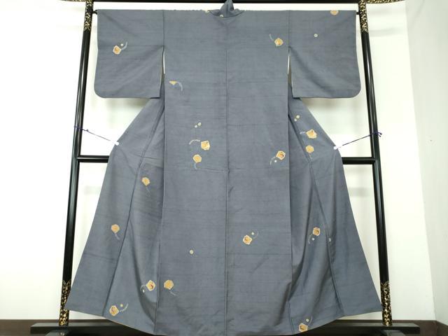 平和屋着物●上質な紬 絞り 抽象文様 正絹 逸品 DAAU5034ps