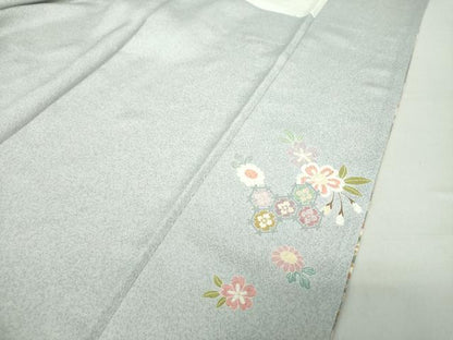 平和屋着物●訪問着 駒刺繍 吉祥花文 暈し染め 金彩 正絹 逸品 DAAU5047ps