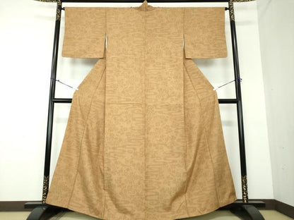 平和屋着物●結城紬 80亀甲 流水花文 正絹 逸品 DAAU5055ps