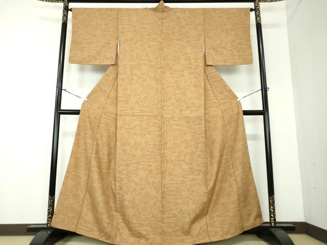 平和屋着物●結城紬 80亀甲 流水花文 正絹 逸品 DAAU5055ps