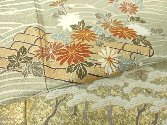平和屋着物●訪問着 駒刺繍 花筏 浜松風景 暈し染め 金彩 正絹 逸品 DAAU5058ps