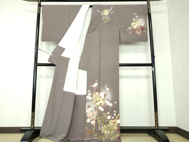 平和屋着物●訪問着　駒刺繍　吉祥花文　暈し染め　金彩　正絹　逸品　DAAU5066ps