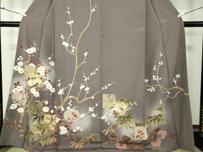 平和屋着物●訪問着　駒刺繍　吉祥花文　暈し染め　金彩　正絹　逸品　DAAU5066ps
