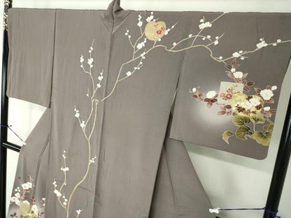 平和屋着物●訪問着　駒刺繍　吉祥花文　暈し染め　金彩　正絹　逸品　DAAU5066ps