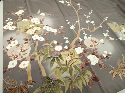 平和屋着物●訪問着　駒刺繍　吉祥花文　暈し染め　金彩　正絹　逸品　DAAU5066ps