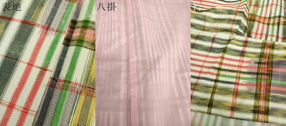 平和屋着物●上質な紬 変わり格子 正絹 逸品 DAAU5072ps