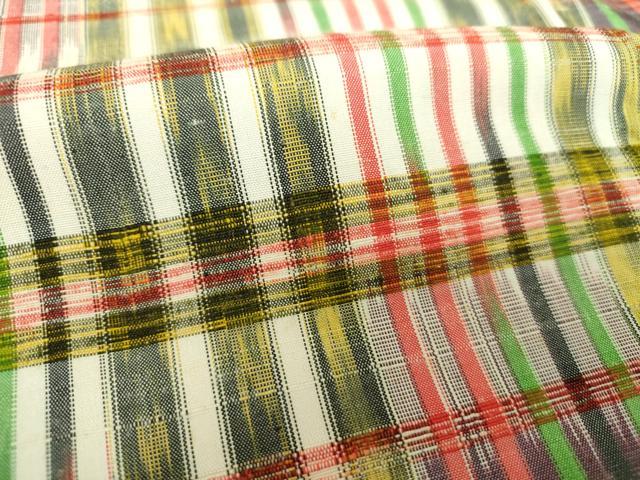 平和屋着物●上質な紬 変わり格子 正絹 逸品 DAAU5072ps