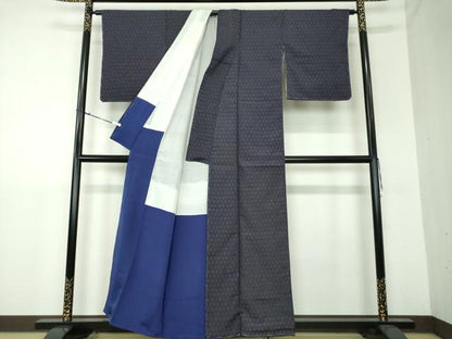 平和屋着物●上質な紬 亀甲繋ぎ 正絹 逸品 未使用 DAAU5075ps
