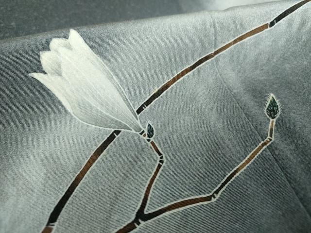 平和屋着物●日本画家　佐々木経二　色留訪問着　木蓮　暈し染め　正絹　逸品　DAAU5076ps