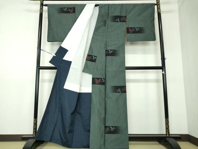 平和屋着物●上質な紬 舞蝶文 正絹 逸品 DAAU5081ps