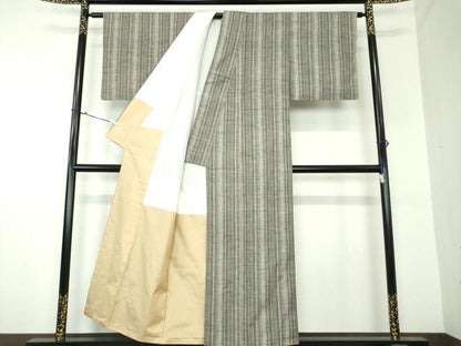 平和屋着物●上質な紬 間道 正絹 逸品 DAAU5093ps