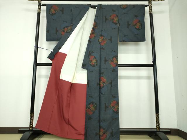 平和屋着物●本場大島紬 7マルキ 亀甲花文 正絹 逸品 DAAU5094ps