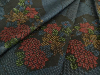 平和屋着物●本場大島紬 7マルキ 亀甲花文 正絹 逸品 DAAU5094ps