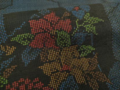 平和屋着物●本場大島紬 7マルキ 亀甲花文 正絹 逸品 DAAU5094ps