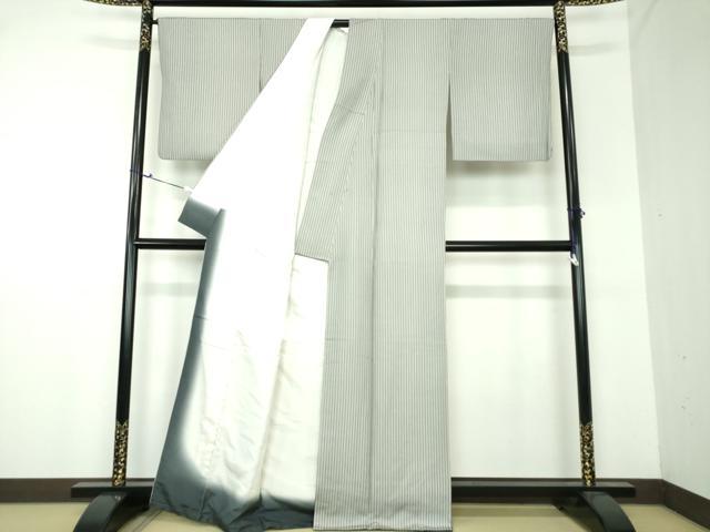平和屋着物●上質な小紋 縞 正絹 逸品 DAAU5099ps