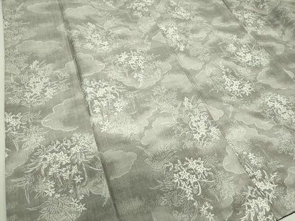 平和屋着物●上質な紬 雲取り花文 正絹 逸品 DAAU5101ps
