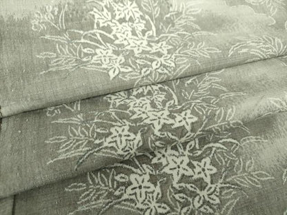 平和屋着物●上質な紬 雲取り花文 正絹 逸品 DAAU5101ps