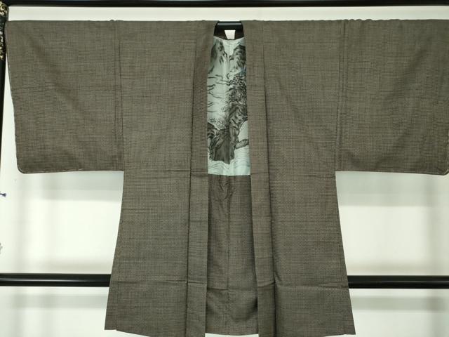平和屋着物●男性 本場大島紬 アンサンブル 長羽織 100亀甲 総詰め 正絹 逸品 DAAU5114ps