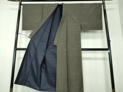 平和屋着物●男性 本場大島紬 アンサンブル 長羽織 亀甲柄 正絹 逸品 DAAU5121ps