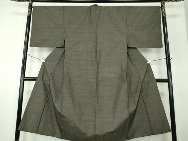 平和屋着物●男性 本場大島紬 アンサンブル 長羽織 亀甲柄 正絹 逸品 DAAU5121ps