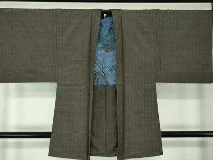 平和屋着物●男性 本場大島紬 アンサンブル 長羽織 亀甲柄 正絹 逸品 DAAU5121ps
