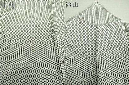 平和屋着物●銀座もとじ　江戸小紋　白黒　松皮菱　たとう紙付き　正絹　逸品　DAAU5126ps