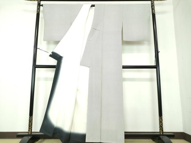 平和屋着物●銀座もとじ　江戸小紋　白黒　松皮菱　たとう紙付き　正絹　逸品　DAAU5126ps