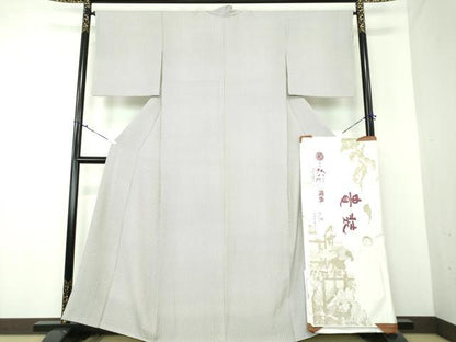 平和屋着物●銀座もとじ　江戸小紋　白黒　松皮菱　たとう紙付き　正絹　逸品　DAAU5126ps