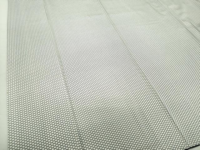 平和屋着物●銀座もとじ　江戸小紋　白黒　松皮菱　たとう紙付き　正絹　逸品　DAAU5126ps