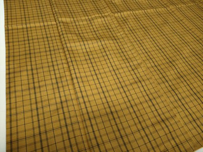 平和屋着物●粋黄八丈　格子　高島屋扱い　証紙付き　ロング丈　正絹　逸品　DAAU5140ps