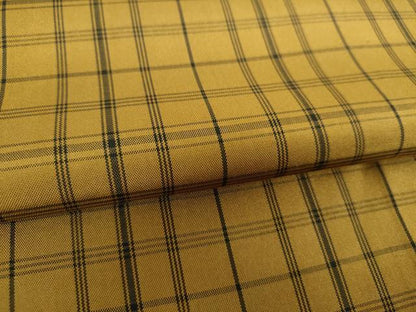 平和屋着物●粋黄八丈　格子　高島屋扱い　証紙付き　ロング丈　正絹　逸品　DAAU5140ps