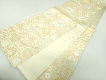 平和屋着物●西陣　川島織物　六通柄　本袋帯　蜀江花文　金銀糸　正絹　逸品　DAAU5142ps