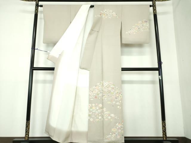 平和屋着物●訪問着　駒刺繍　宝尽くし花文　金彩　正絹　逸品　DAAU5183ps
