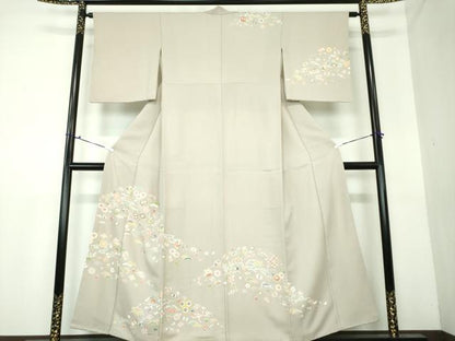 平和屋着物●訪問着　駒刺繍　宝尽くし花文　金彩　正絹　逸品　DAAU5183ps