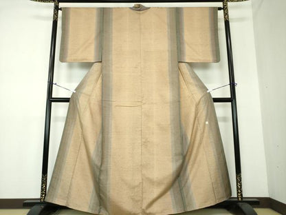 平和屋着物●ぜんまい紬　間道　正絹　逸品　DAAU5189ps