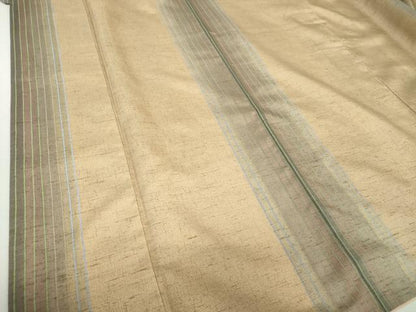 平和屋着物●ぜんまい紬　間道　正絹　逸品　DAAU5189ps